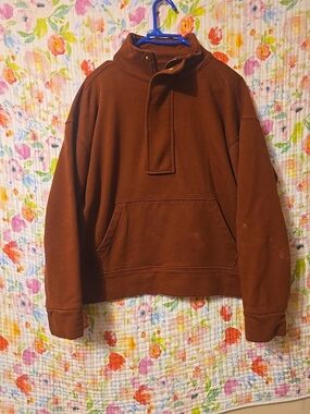 a new day Women's Brown Half-Zip Pullover Hoodie